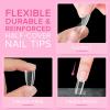 imageNYK1 Clear Nail Tips Coffin 500 PCS  10 Sizes Easy Blend No C Curve Nail Tips For Strong Flexible Gel Nail Tips Acrylic Nails  Coffin Nails Tips For All Gels And Nail Extensions