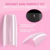 imageNYK1 Clear Nail Tips Coffin 500 PCS  10 Sizes Easy Blend No C Curve Nail Tips For Strong Flexible Gel Nail Tips Acrylic Nails  Coffin Nails Tips For All Gels And Nail Extensions