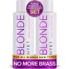 imageNO MORE BRASS Purple Shampoo And Conditioner Set 2 x 169 Fl Oz SULFATE FREE Purple Shampoo For Blondes And Conditioner Set To Eliminate Yellow Brassy Tones