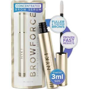 imageNYK1 CONCENTRATED Lash Serum For Eyelash Growth XL  8ml LashForce Eyelash Serum To Grow Lashes Longer And Thicker  Eye Lash Enhancing Formula With Easy Application And Long Lasting ResultsBrowForce 3ml Brow Growth Serum