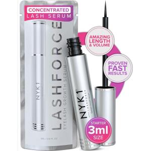 imageNYK1 CONCENTRATED Lash Serum For Eyelash Growth XL  8ml LashForce Eyelash Serum To Grow Lashes Longer And Thicker  Eye Lash Enhancing Formula With Easy Application And Long Lasting ResultsLashForce 3ml Lash Growth Serum