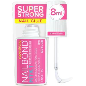 imageSuper Strong Nail Glue for Press On Nails Nail Tips ampamp Acrylic Nails 8ml NYK1 NailBond Brush On Glue for Press Ons Tips ampamp Acrylics  Long Lasting Maximum Strength MessFree Application