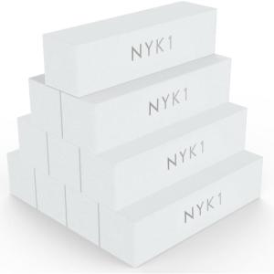 imageWhite Nail Buffer Sanding Block  Pack of 10 NYK1 Professional Salon Quality Grit Nail Buffer File for Sanding Filing Natural Shellac or Acrylic Gel Nails